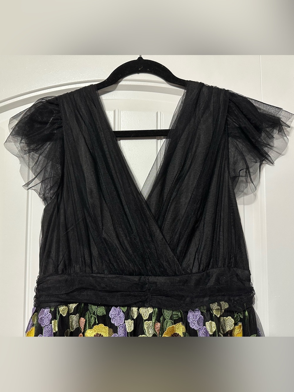 New York & Company Black Floral Embroidered Midi Dress - Picture 3 of 6